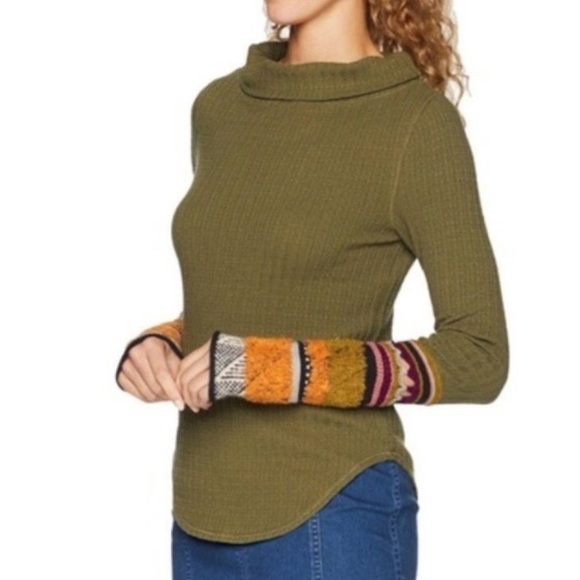 Free People Mixed Up Cuff Ribbed Thermal - Picture 1 of 8